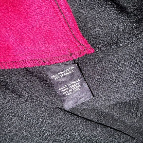 Zoe+Phoebe Asymmetrical Black and Pink Sheath Dress with 3/4 Sleeves Size Large - Picture 6 of 7